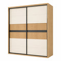 Armoire à portes coulissantes en bois et MDF chêne/blanc