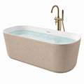Baignoire îlot ovale acrylique texturée beige