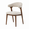 Chaise en bois de noyer avec revêtement en polyester beige