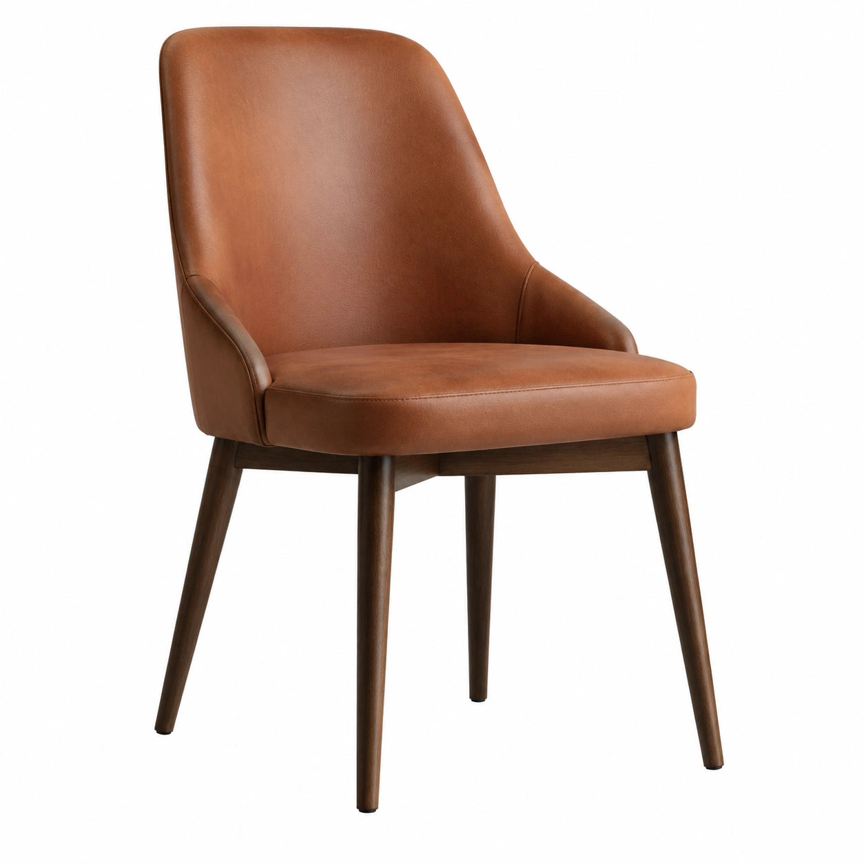 Chaise en cuir synthétique avec pieds en bois