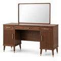 Coiffeuse en bois avec miroir et tiroirs