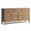 Commode en bois avec 7 tiroirs en chêne naturel